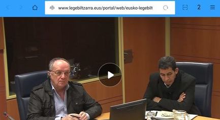Comparecencia de Gilles Devers en el Parlamento Vasco, abogado del Frente Polisario en Europa. 